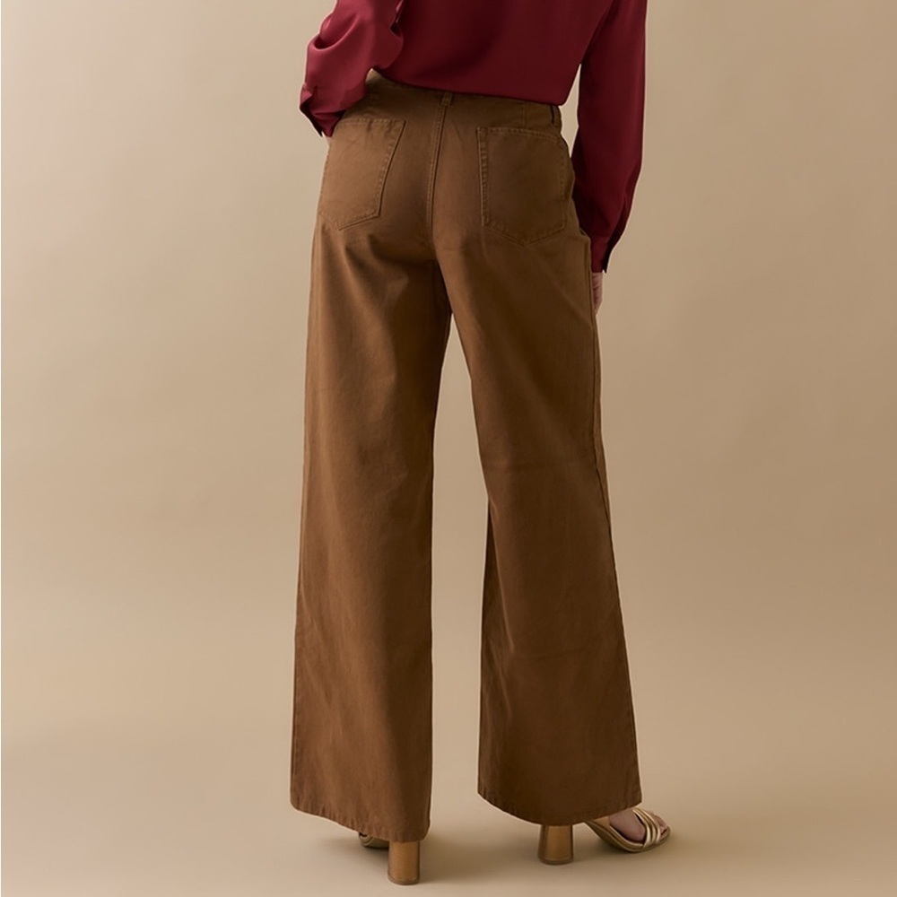 Francesca's Collections Brown Wide Leg Pants Aubrey Parks - Picture 3 of 7